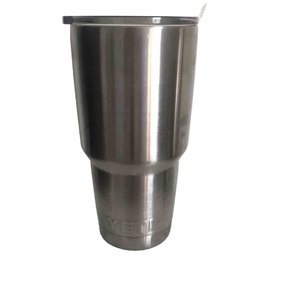 Yeti Rambler Tumbler Cup 30 oz Silver Stainless Steel Insulated w/Lid Travel Cup